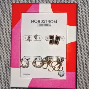 4 pairs of Nordstrom Clear Gold Earrings